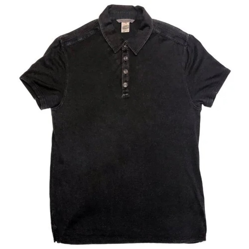 John Varvatos Charcoal Black Polo Shirt Sz: M